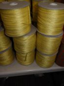 Six Rolls of Yellow & Silver Braided Ribbon