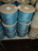 Six Rolls of Blue & Silver Braided Ribbon