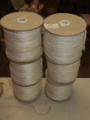 Six Rolls of White Braided Ribbon