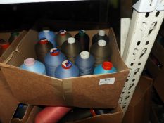 Box Containing Twelve Assorted Cones of Thread