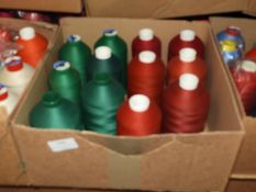 Box Containing Twelve Assorted Cones of Thread