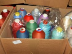 Box Containing Twelve Assorted Cones of Thread