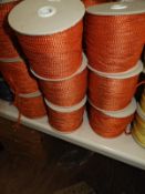 Six Rolls of Orange & Silver Braided Ribbon