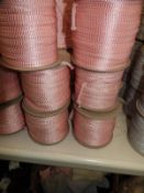 Six Rolls of Pink & Gold Braided Ribbon