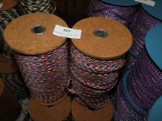 Six Rolls of Red, White & Blue Printed Ribbon