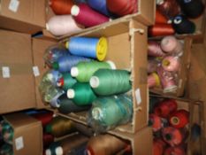 Box Containing Twelve Assorted Cones of Thread
