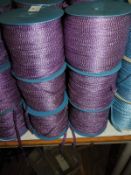 Six Rolls of Purple & Silver Braided Ribbon