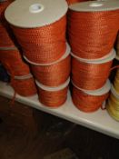 Six Rolls of Orange & Silver Braided Ribbon