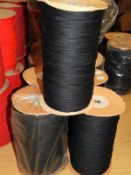 Three Rolls of Black Drawstring Cord
