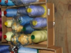 Box Containing Twelve Cones of Assorted Threads