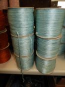 Six Rolls of Pale Blue Braided Ribbon