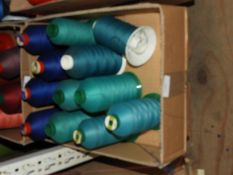 Box Containing Twelve Assorted Cones of Thread