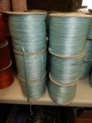 Six Rolls of Pale Blue Braided Ribbon