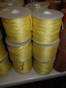 Six Rolls of Yellow & Silver Braided Ribbon