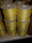 Six Rolls of Yellow & Silver Braided Ribbon
