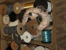 Box of Assorted Ribbons and Sequins