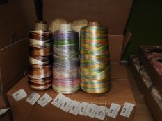 Five Cones of Multicoloured Thread (~2500m Total)