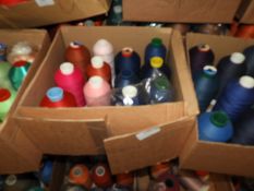 Box Containing Twelve Assorted Cones of Thread