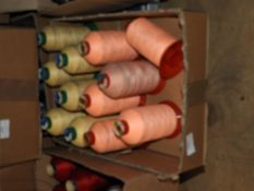 Box Containing Twelve Assorted Cones of Thread