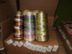 Five Cones of Multicoloured Thread (~2500m Total)