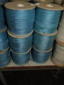 Six Rolls of Blue & Silver Braided Ribbon
