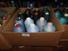 Box Containing Twelve Assorted Cones of Thread