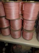 Six Rolls of Pink & Gold Braided Ribbon