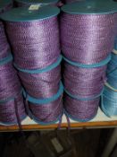 Six Rolls of Purple & Silver Braided Ribbon
