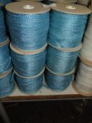 Six Rolls of Blue & Silver Braided Ribbon