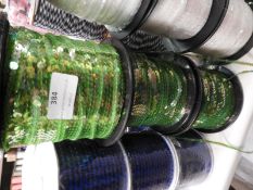 Three Rolls of Green Sequins