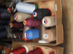 Box Containing Twelve Cones of Assorted Threads