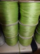 Six Rolls of Lime Green & Gold Braided Ribbon