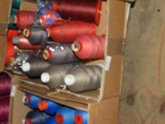 Box Containing Twelve Assorted Cones of Thread