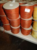 Six Rolls of Orange & Silver Braided Ribbon