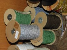 Six Rolls of Assorted Braids and Threads