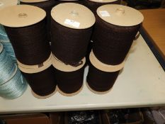 Six Rolls of Brown Lace Edging