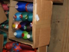 Box Containing Twelve Assorted Cones of Thread
