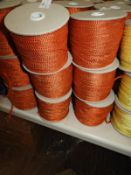 Six Rolls of Orange & Silver Braided Ribbon