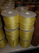 Six Rolls of Yellow & Silver Braided Ribbon