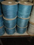 Six Rolls of Blue & Silver Braided Ribbon