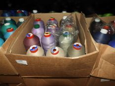 Box Containing Twelve Assorted Cones of Thread