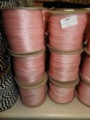 Six Rolls of Pink & Gold Braided Ribbon