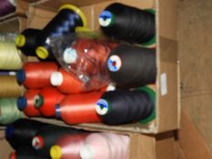 Box Containing Twelve Assorted Cones of Thread