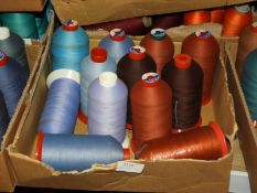 Box Containing Twelve Assorted Cones of Thread