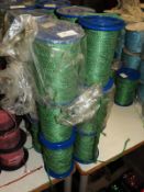 Six Roll of Green & Silver Braid