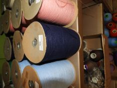 Three Rolls of Navy Knitting Wool