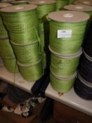 Six Rolls of Lime Green & Gold Braided Ribbon