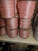 Six Rolls of Pink & Gold Braided Ribbon