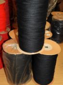 Three Rolls of Black Drawstring Cord