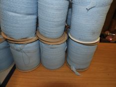 Six Rolls of Pale Blue Lace Edging